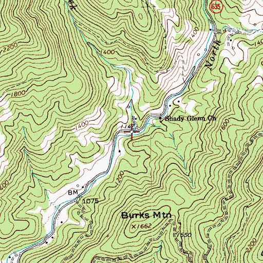 Topographic Map of Cove Creek, VA