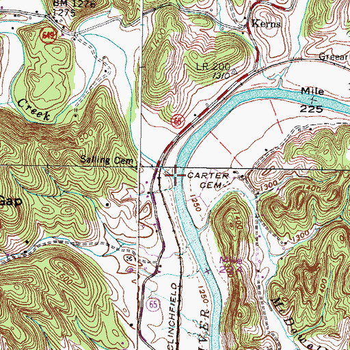 Topographic Map of Cove Creek, VA