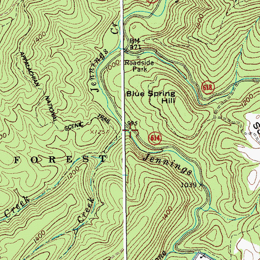 Topographic Map of Cove Creek, VA