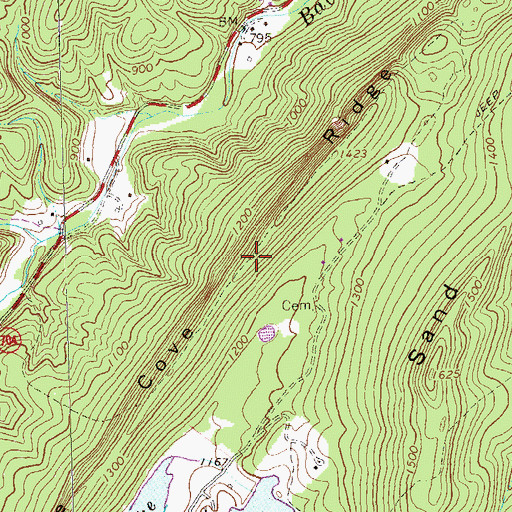 Topographic Map of Cove Ridge, VA