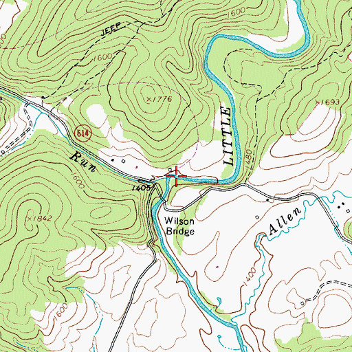 Topographic Map of Cove Run, VA
