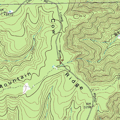 Topographic Map of Cow Ridge, VA