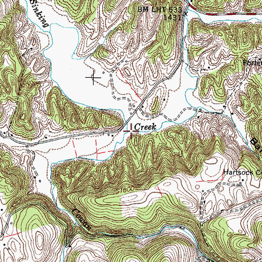Topographic Map of Cowan Creek, VA