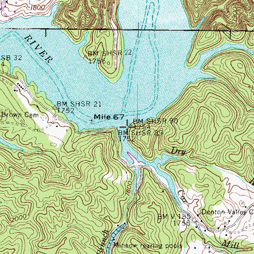 Topographic Map of Cox Mill Creek, VA