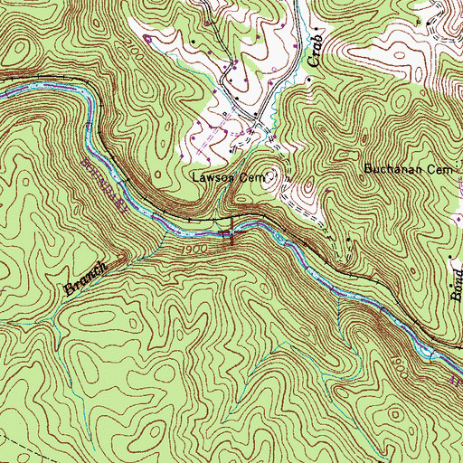 Topographic Map of Crab Orchard Branch, VA