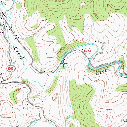 Topographic Map of Crab Orchard Creek, VA