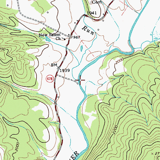 Topographic Map of Crab Run, VA