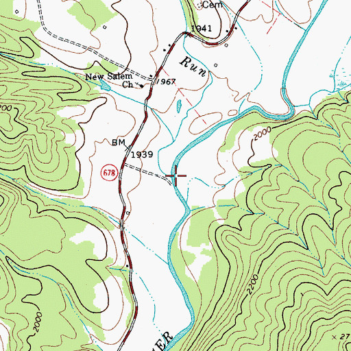 Topographic Map of Crab Run, VA