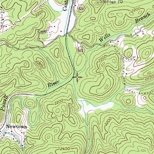 Topographic Map of Craborchard Creek, VA