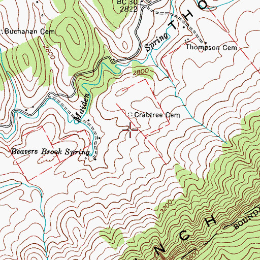 Topographic Map of Crabtree Cemetery, VA