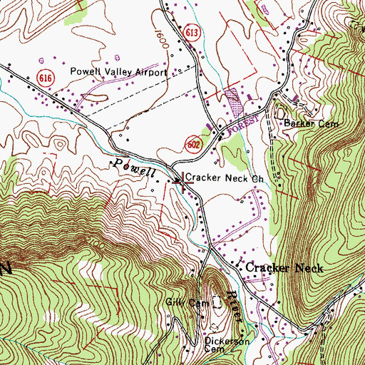 Topographic Map of Cracker Neck Church, VA