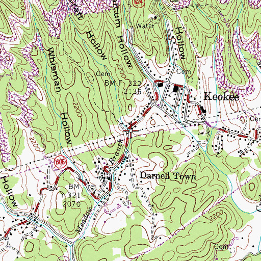 Topographic Map of Craft Hollow, VA