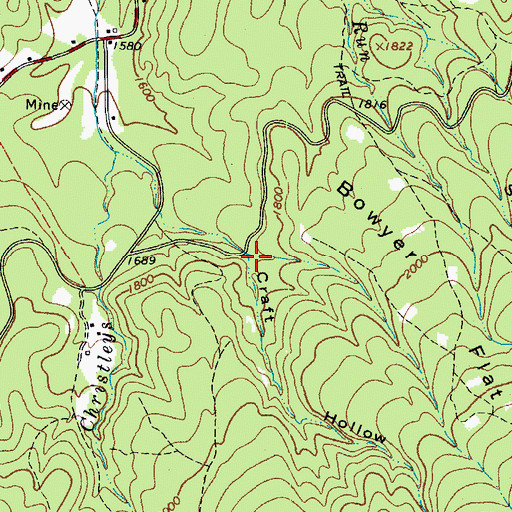 Topographic Map of Craft Hollow, VA