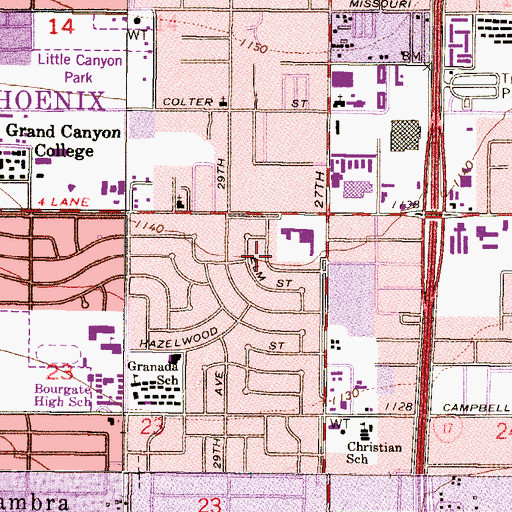 Topographic Map of Northwest Village Shopping Center, AZ