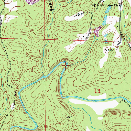 Topographic Map of Jemison Mill Creek, AL