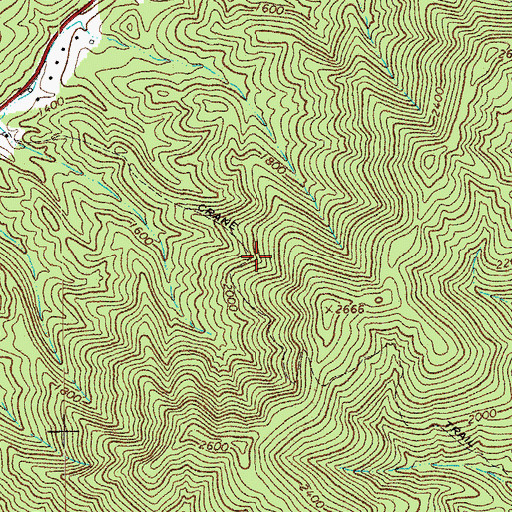 Topographic Map of Crane Trail, VA