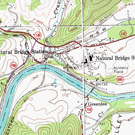Topographic Map of Crawford Creek, VA