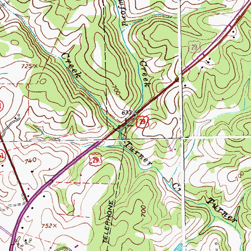 Topographic Map of Crawford Creek, VA