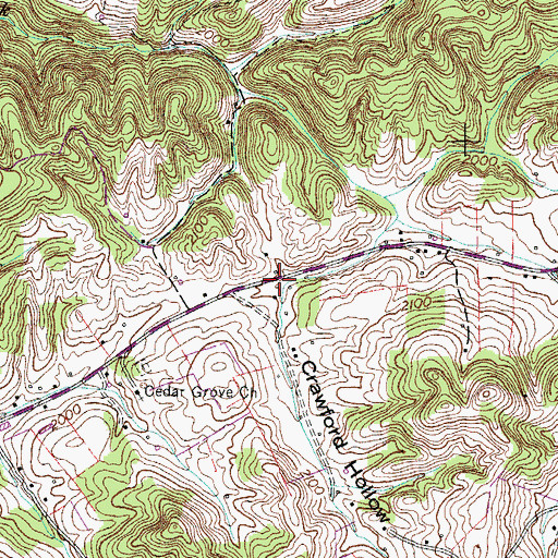 Topographic Map of Crawford Hollow, VA