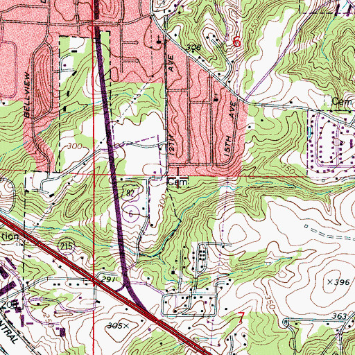 Topographic Map of Jerusalem Cemetery, AL