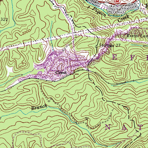 Topographic Map of Crest, VA