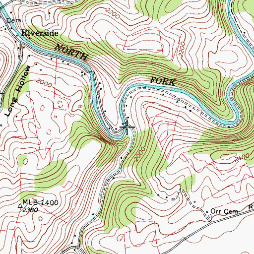 Topographic Map of Crewey Branch, VA