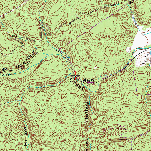 Topographic Map of Cricket Hollow, VA