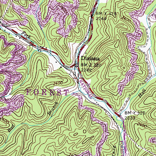Topographic Map of Critical Fork, VA
