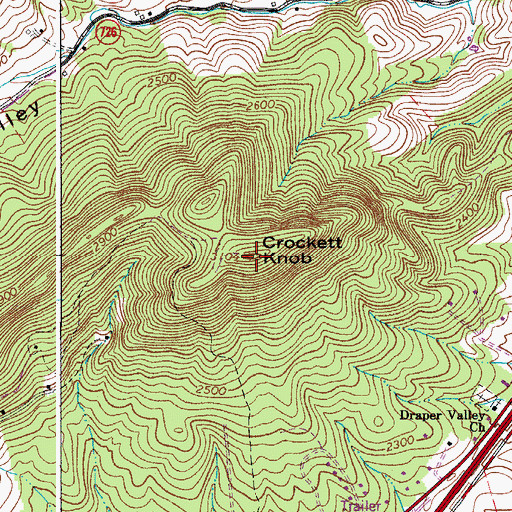 Topographic Map of Crockett Knob, VA
