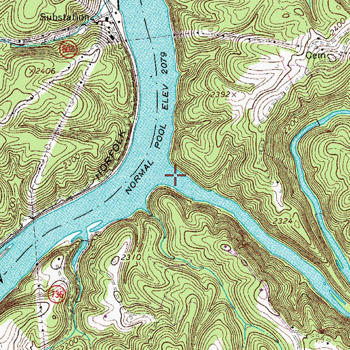 Topographic Map of Crooked Creek, VA