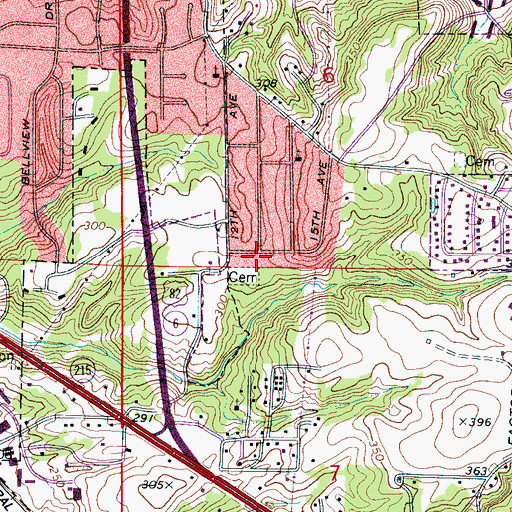 Topographic Map of Jerusalem School (historical), AL