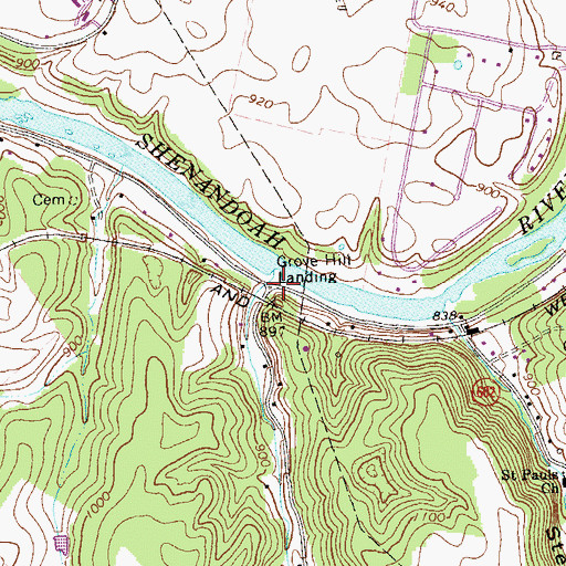 Topographic Map of Crooked Run, VA