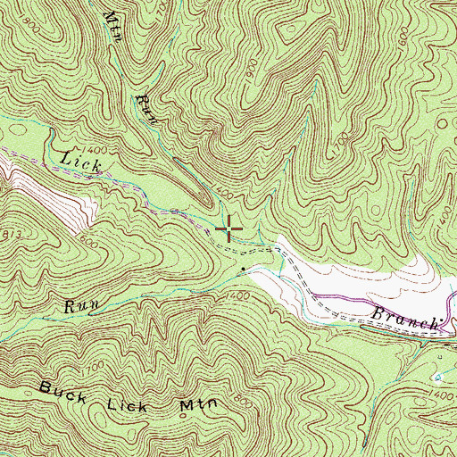 Topographic Map of Cross Mountain Run, VA