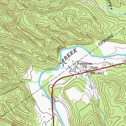Topographic Map of Crow Run, VA