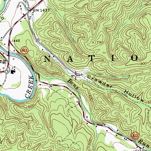 Topographic Map of Crowder Hollow, VA