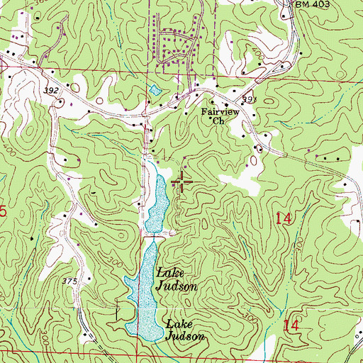 Topographic Map of Judson Park, AL