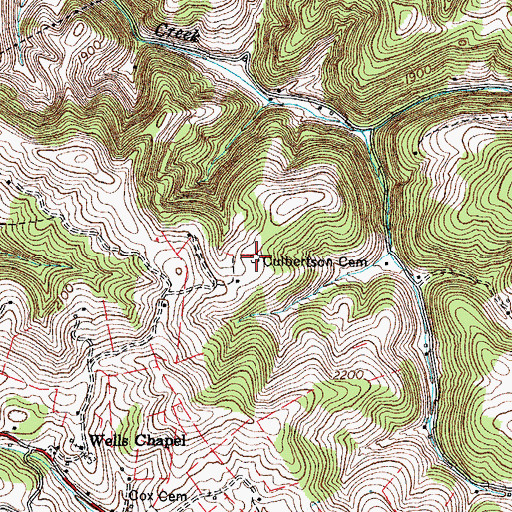 Topographic Map of Culbertson Cemetery, VA
