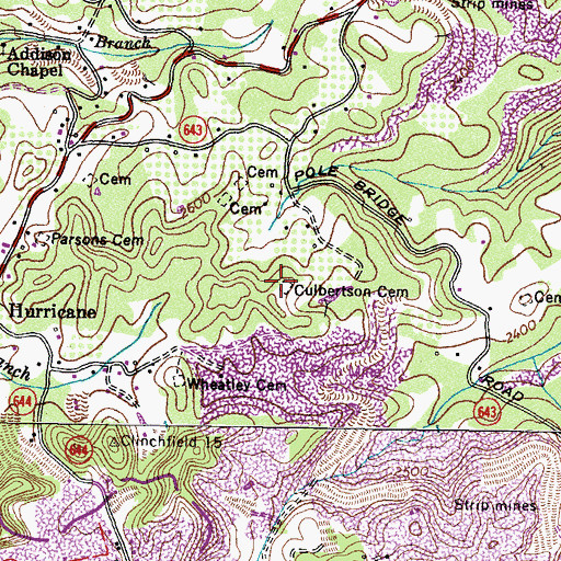 Topographic Map of Culbertson Cemetery, VA