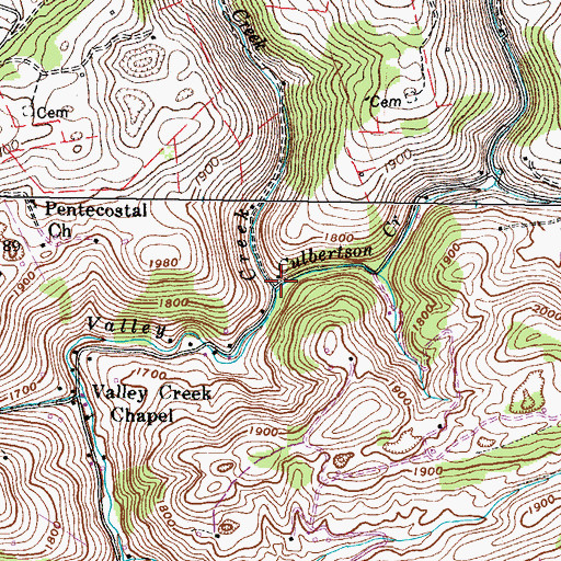 Topographic Map of Culbertson Creek, VA