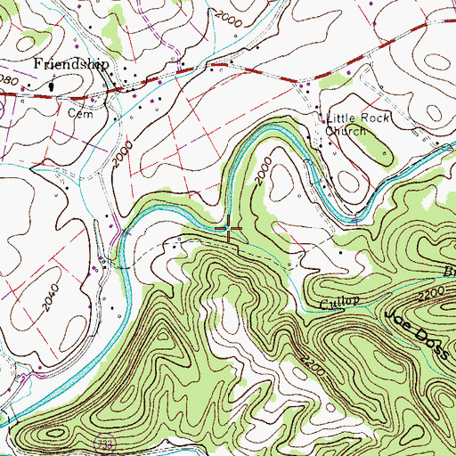 Topographic Map of Cullop Branch, VA