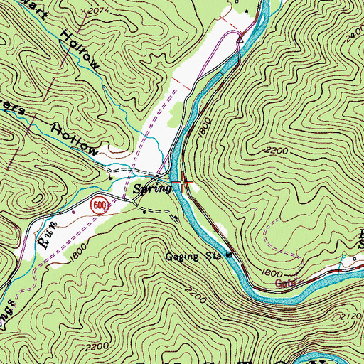 Topographic Map of Cummings Run, VA