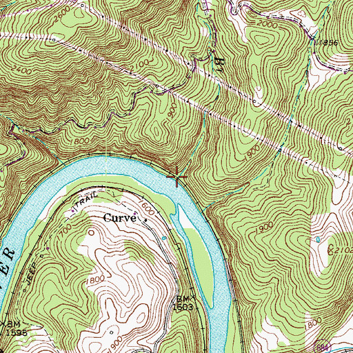Topographic Map of Curve Branch, VA