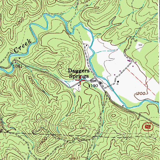 Topographic Map of Daggers Springs, VA