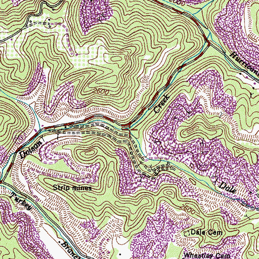 Topographic Map of Dale Branch, VA