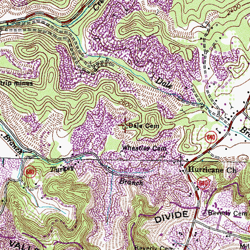 Topographic Map of Dale Cemetery, VA