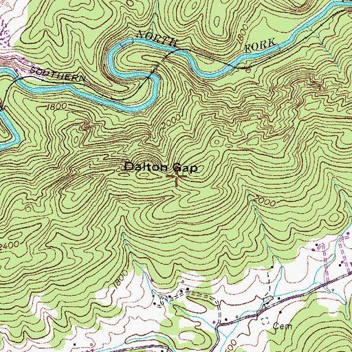 Topographic Map of Dalton Gap, VA