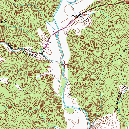 Topographic Map of Dancing Creek, VA