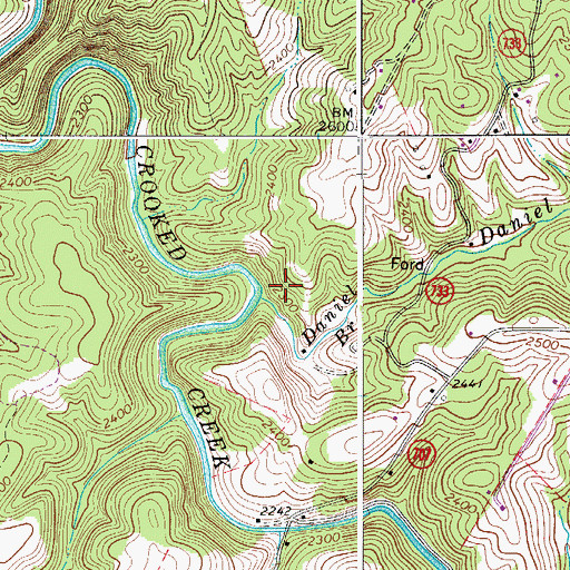 Topographic Map of Daniel Branch, VA