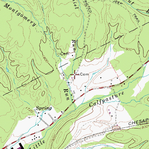 Topographic Map of Daniel Run, VA