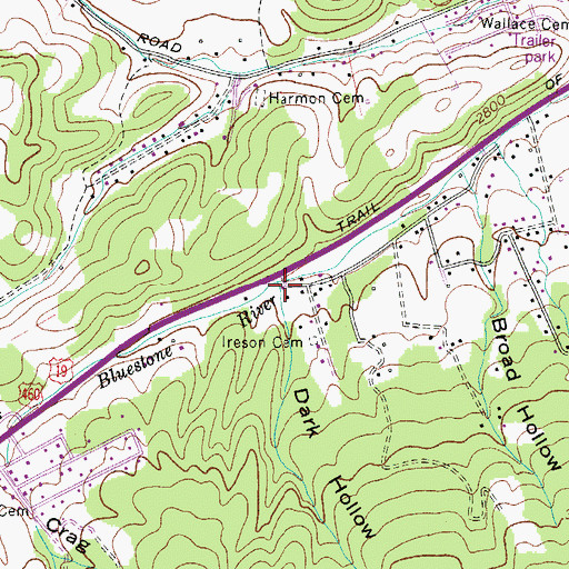 Topographic Map of Dark Hollow, VA